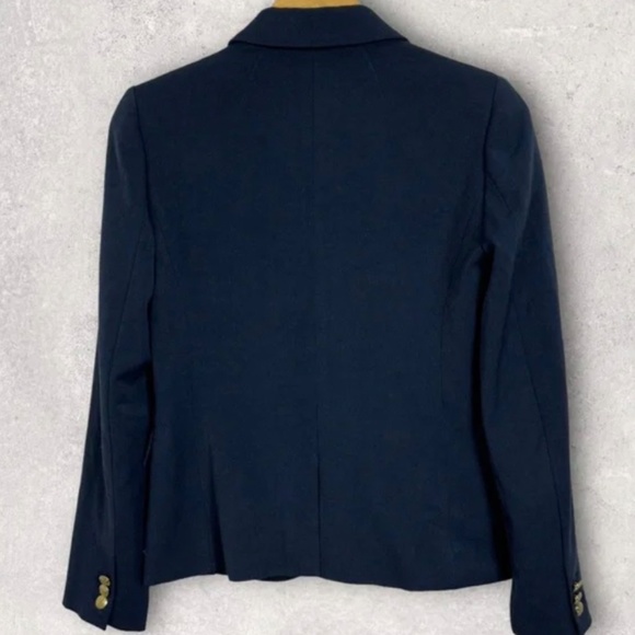 J. Crew Schoolboy Blazer Navy Blue Size 4 Style # J4548 Double Button Stretch - Picture 11 of 13